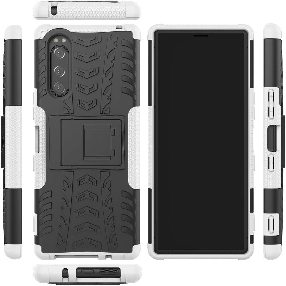 Jielangxin Keji Case for Sony Xperia 5 Case Cover,Case for Sony Xperia 5 J8210 J8270 J9210 Case Shockproof Mobile Phone Case Stand Blue  Jielangxin Keji White  
