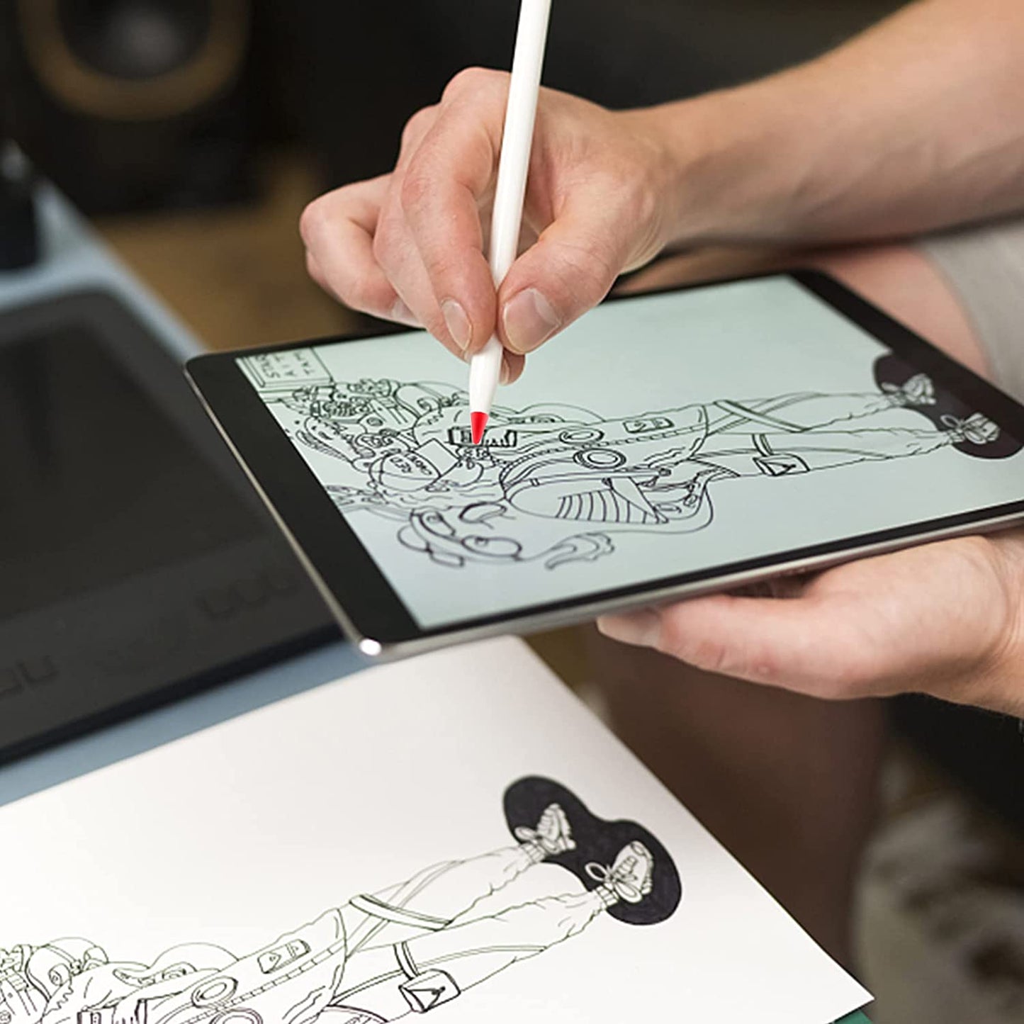 WONLEED 6PCS Premium Pencil Tips for Apple Pencil 2Nd Generation Ipad Pro Pencil, 6 Color Ipencil Nib Compatible with Ipad Apple Pencil 2 Gen / 1 St, Red/Yellow/Purple/Pink/Cyan/Gray (Colorful)  WONLEED   