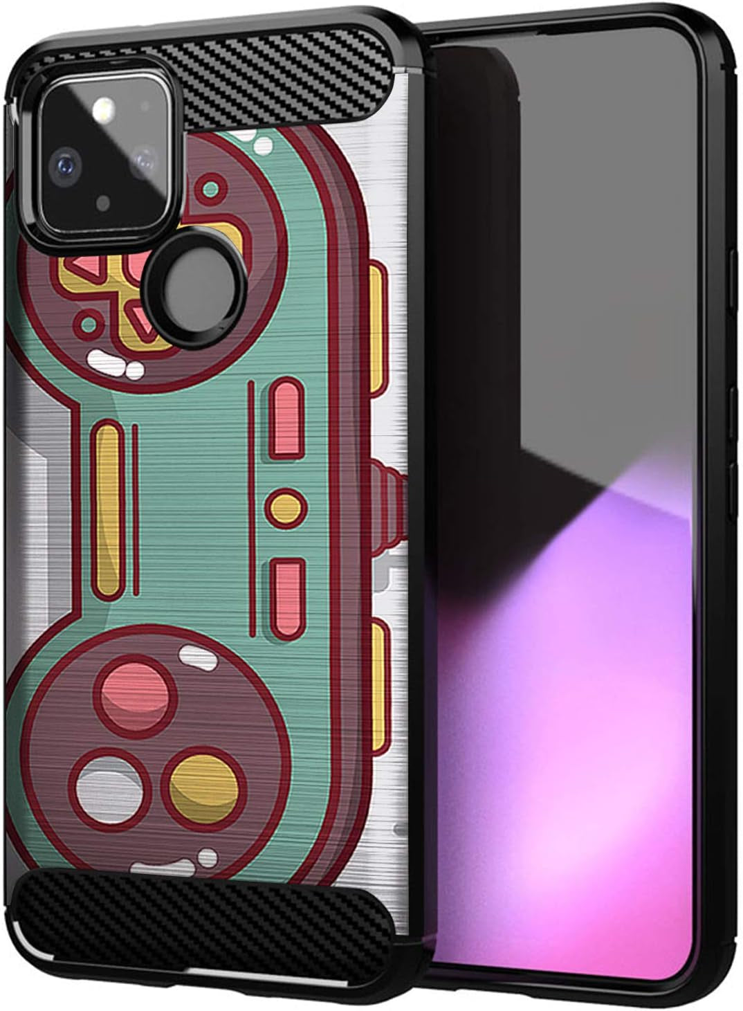 Casesondeck Case Compatible with [Google Pixel 4A 5G (2020)] Pictorial Patterned TPU Design Case Flexible Slim and Elegant (Astronaut)  Cases on Deck Green Game Control  