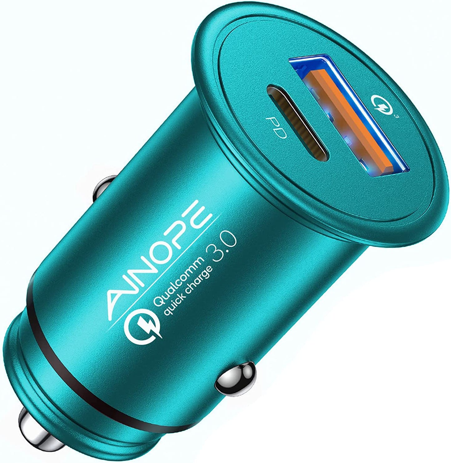 AINOPE USB C Car Charger 54W Iphone Car Charger Adapter [Mini&Metal] USB Car Charger Port PD36W&QC3.0 Cigarette Lighter Charger Fast Charging for Iphone 14 Pro Max plus 13 12 Samsung S23/22/21 Pixel  AINOPE Green  