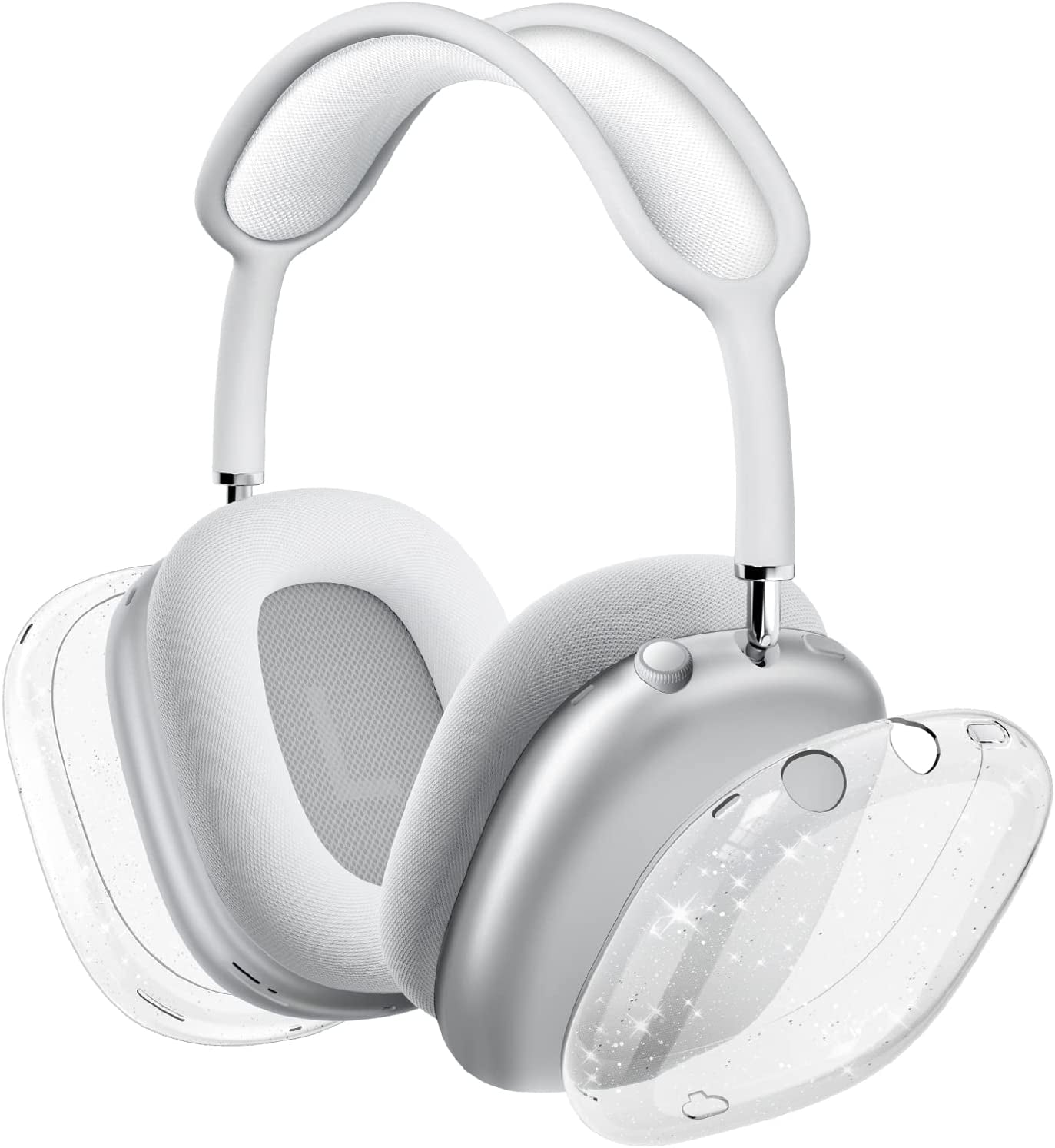 VICHYIE Case Cover for Airpods Max, Clear Soft TPU Case Anti-Scratch, Transparent Accessories Protector Cover for Airpods Max Headphones(Clear Glitter)  VICHYIE   