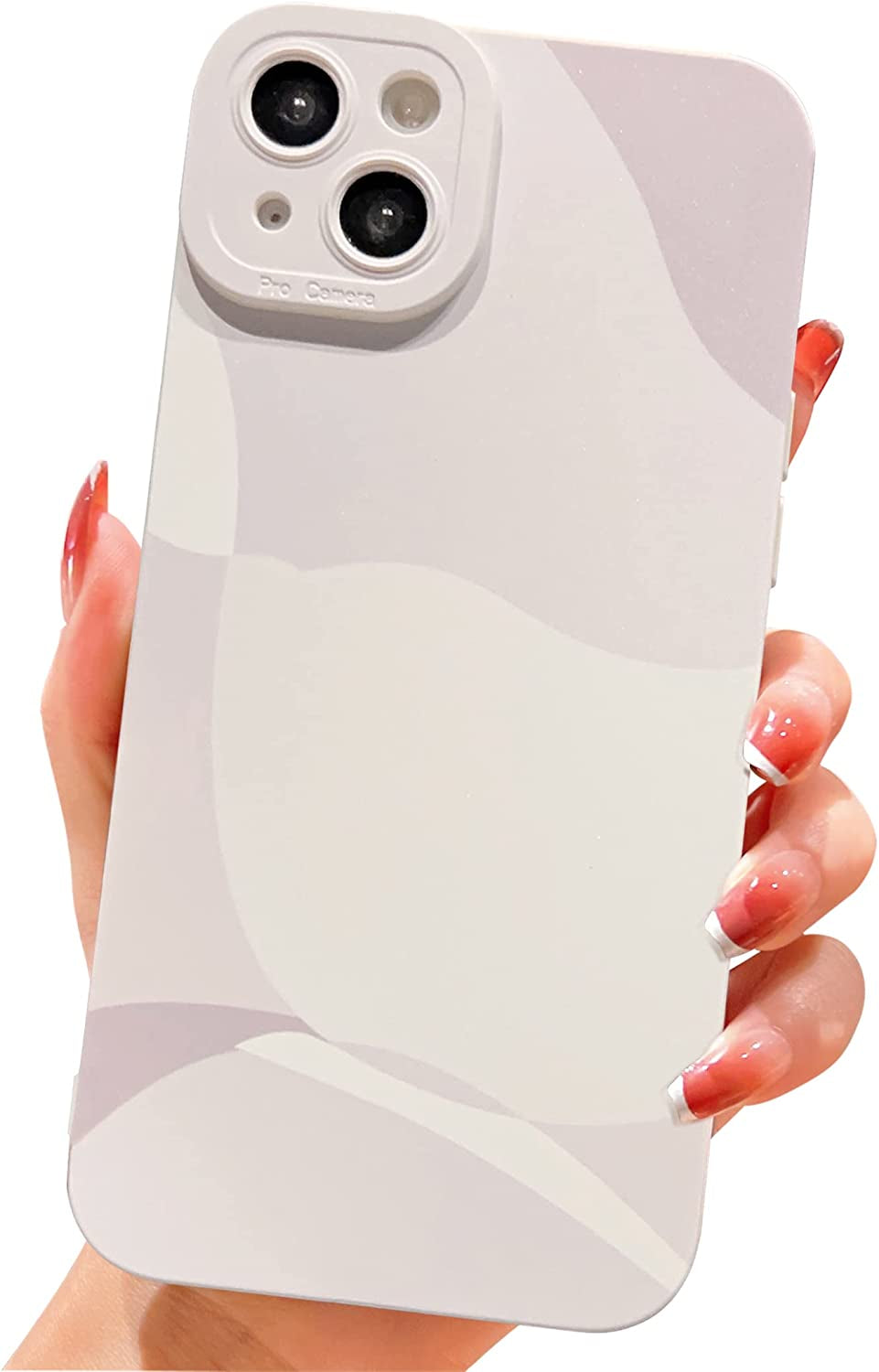 YKCZL Compatible with Iphone 14 plus Case,Cute Painted Art Heart Pattern Full Camera Lens Protective Slim Soft Shockproof Phone Case for Women Girls-Brown  YKCZL White  