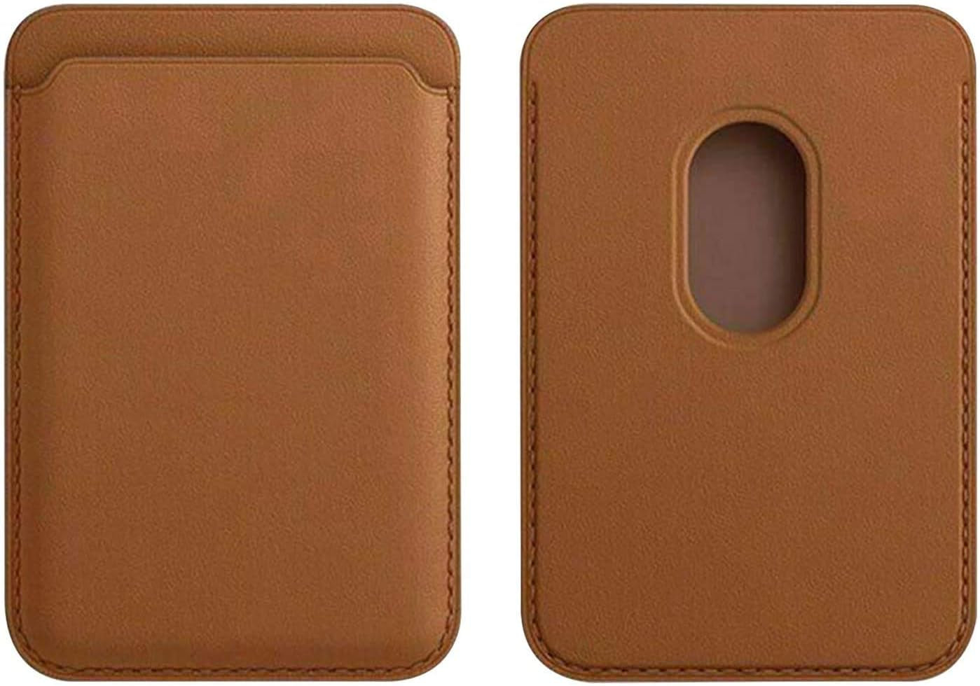 TYPLAUSE Iphone 13 Mag-Safe Leather Wallet Card Holder + Magnetic Clear Phone Case Cover (Brown)  Typlause   