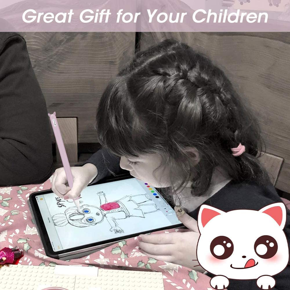 Silicone Case for Apple Pencil 2Nd Generation Holder Sleeve Skin Pocket Cover Accessories Kit for Ipad Pro 11 12.9 Inch 2018, Cute Soft Grip Pouch Cap Holder and 2 Protective Nib Covers (Purple)  Hydream   