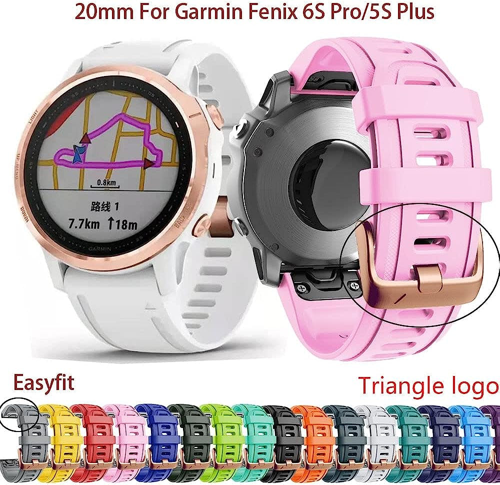 IRJFP Watch Band for Garmin Fenix 6S/ 6S Pro Soft Silicone 20Mm Replacement Women Strap for Fenix 5S/ 5S Plus/D2 Delta S Smartwatch  IRJFP   