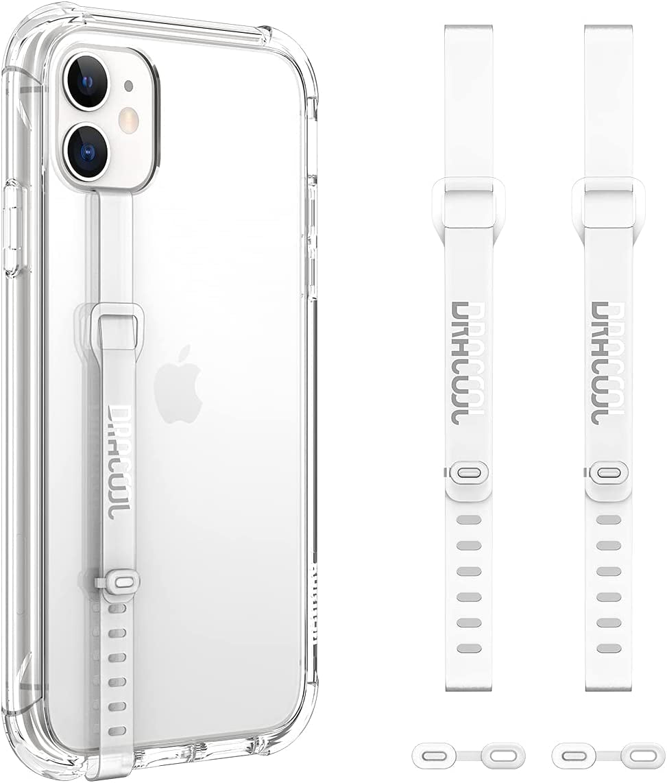 Dracool 2 PCS Silicone Phone Strap Cell Phone Grip Loop Elastic Stretching Band Hand Finger Holder Secure Slim Universal for Galaxy & Iphone Case Most Smart Phone Cases - Transparent  Dracool   