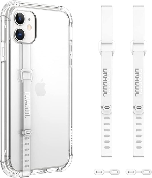 Dracool 2 PCS Silicone Phone Strap Cell Phone Grip Loop Elastic Stretching Band Hand Finger Holder Secure Slim Universal for Galaxy & Iphone Case Most Smart Phone Cases - Transparent  Dracool   