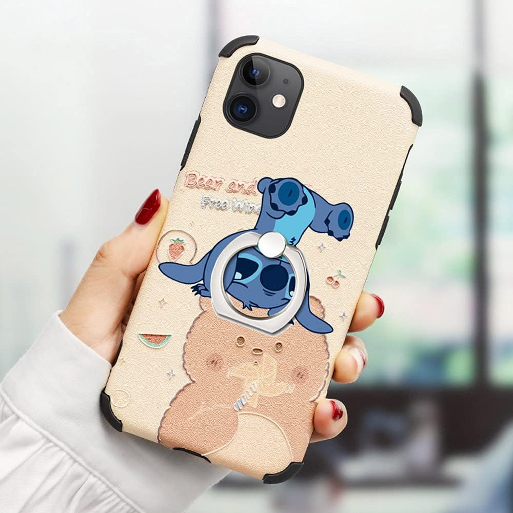 ZOSTLAND 3Pack Naughty Funny Blue Alien ET Handstand Stitch Phone Ring Universal 360°Adjustable Phone Case Finger Grip Stand Holder Desk Stent Mount Car Compatible with Iphone 13 12 11 MAX X plus Ipad  ZOEAST   