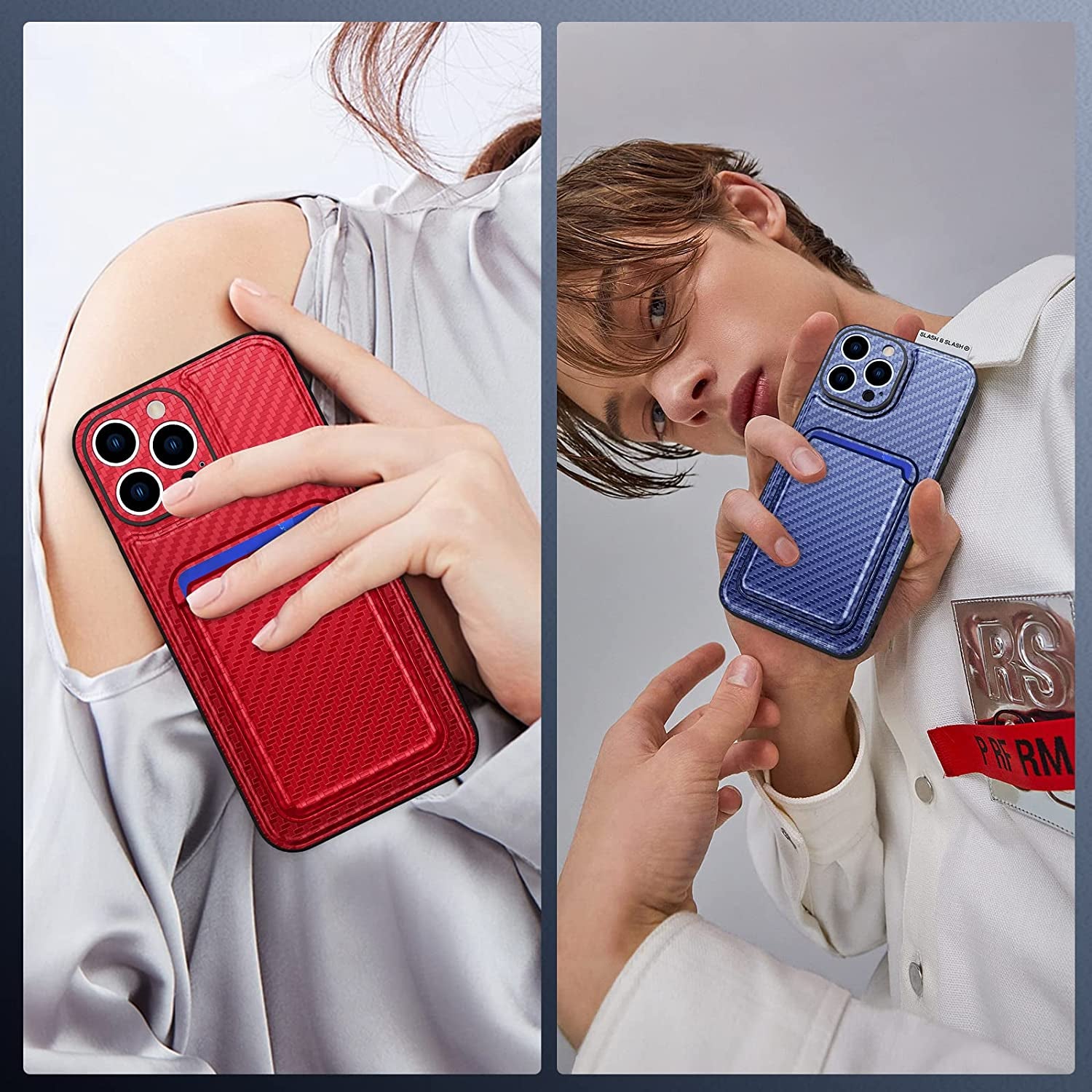 Ruky Iphone 13 Pro Max Wallet Case, Compatible with Magsafe 2 in 1 Detachable Card Holder Cover with Magnetic Heavy Duty Protective Boys Men Phone Case for Iphone 13 Pro Max 6.7", Red  Ruky   