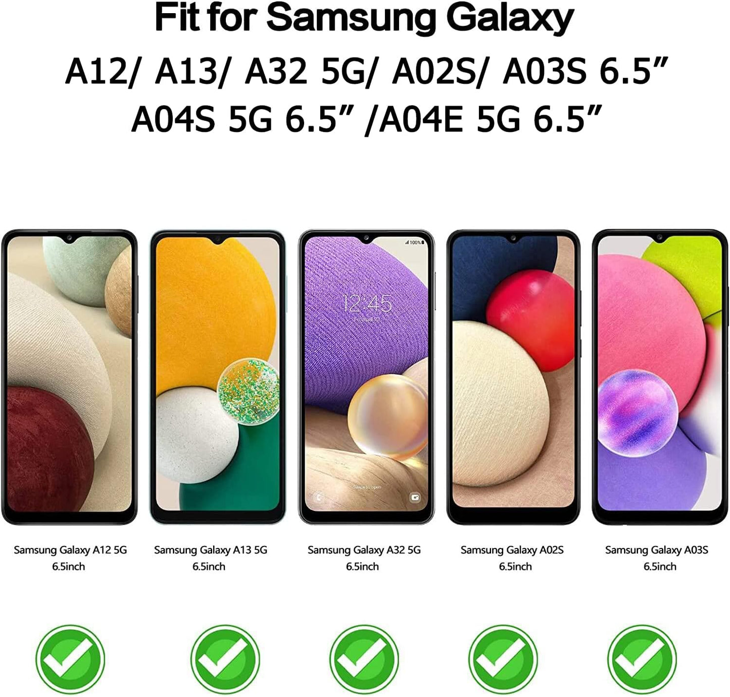 YWXTW Screen Protector for Samsung Galaxy A12 / A13 / A13 LTE / A32 5G / A03S / A02S / A04E / A04S, 9H Tempered Glass Screen Protector Compatible with Galaxy A12/A13/A32 5G/A03S/A02S/A04E/A04S, 2-Pack (Transparent)  LongQuan   