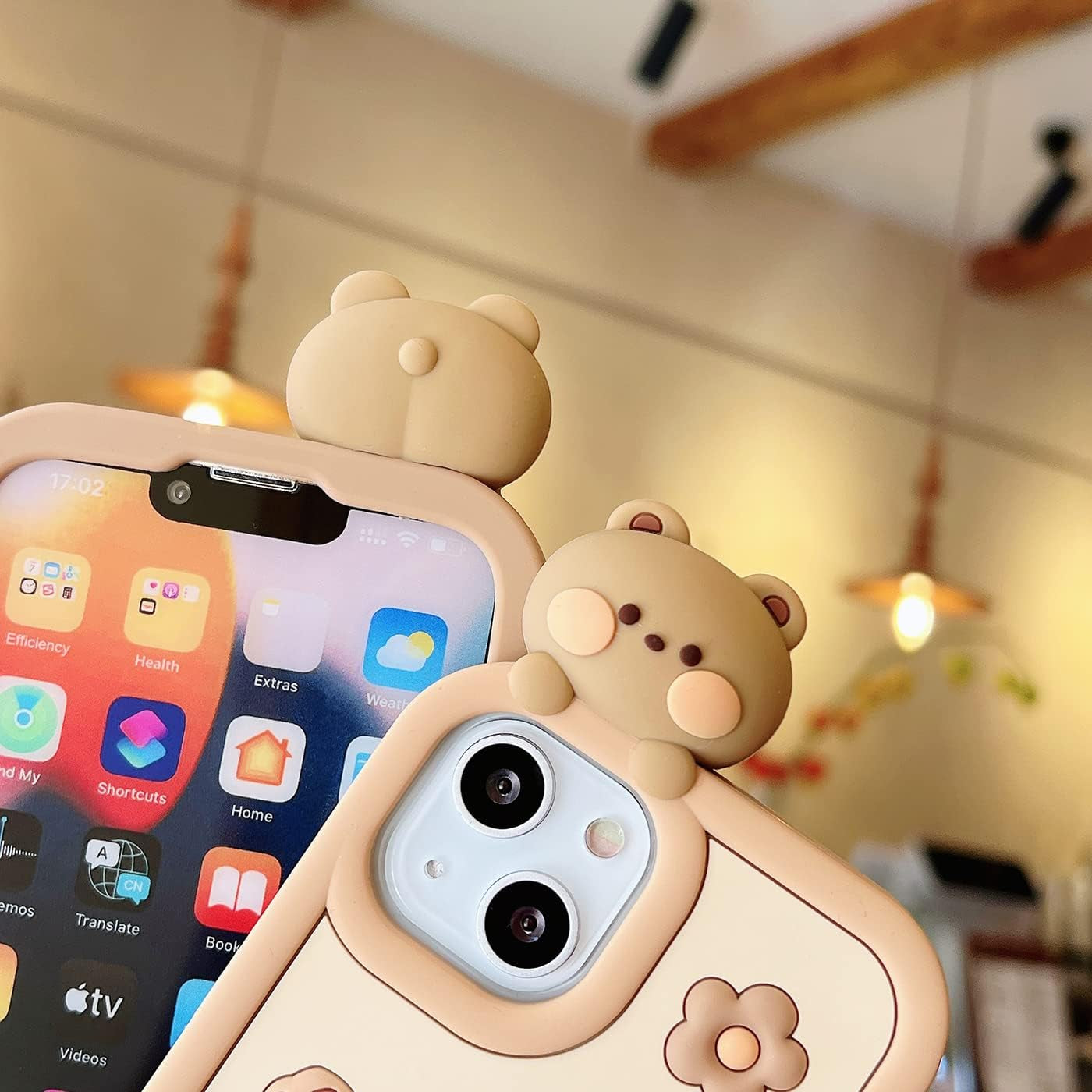 YAKVOOK Kawaii Phone Cases for Iphone 12/12 Pro,Cute Cartoon Cookies Bear Phone Case with Bubble Tea Phone Case 3D Iphone 12/12 Pro Case Soft Silicone Shockproof Cover for Women Girls  Yatchen   