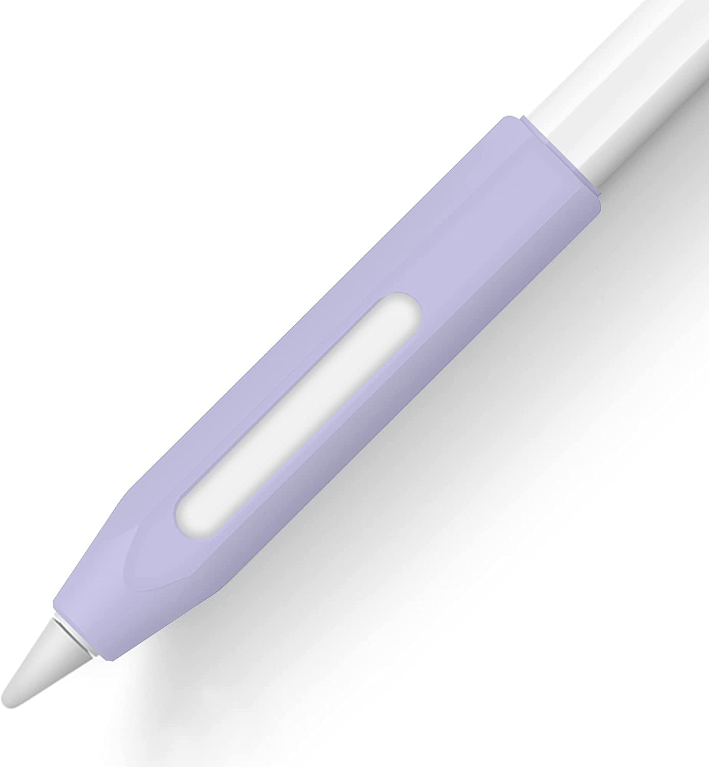 Grip Holder for Apple Pencil 2Nd Generation Accessories,Protective Silicone Sleeve Cover Ergonomic Design Compatible with Magnetic Charging and Double Tap,Black  Litumfen Purple  