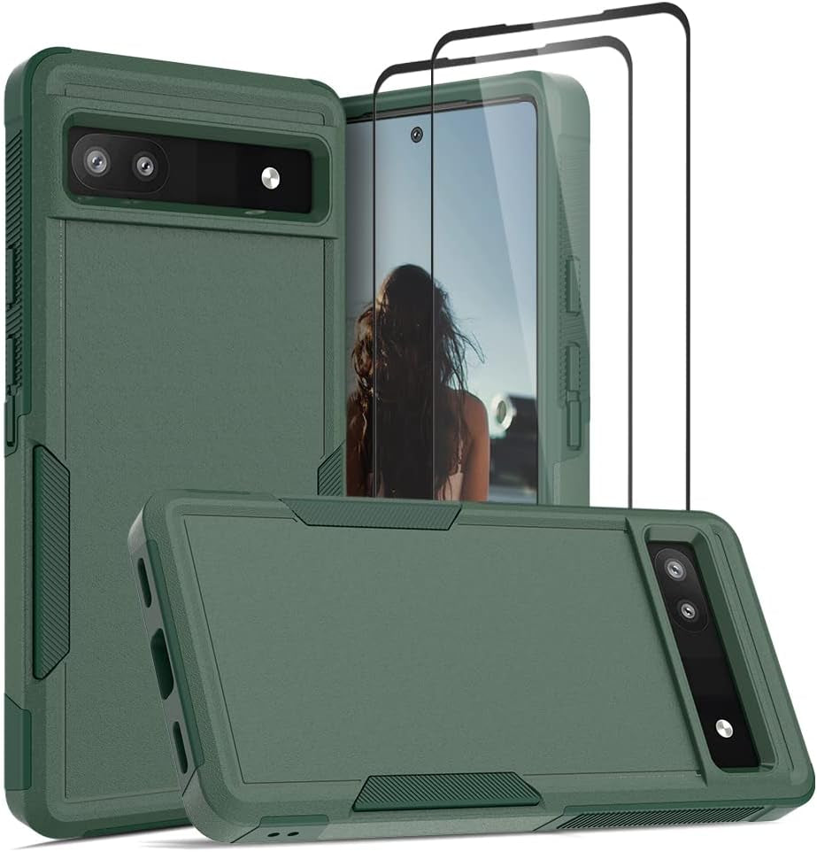 Google Pixel 6A 5G Case, [Military Grade Drop Protection] anti Scratch Matte Sturdy Cover Silicone Bumper Shockproof Slim Fit Durable Cover for Pixel 6A 5G 2022 6.1 Inch, Turquoise  Jeylly Green  