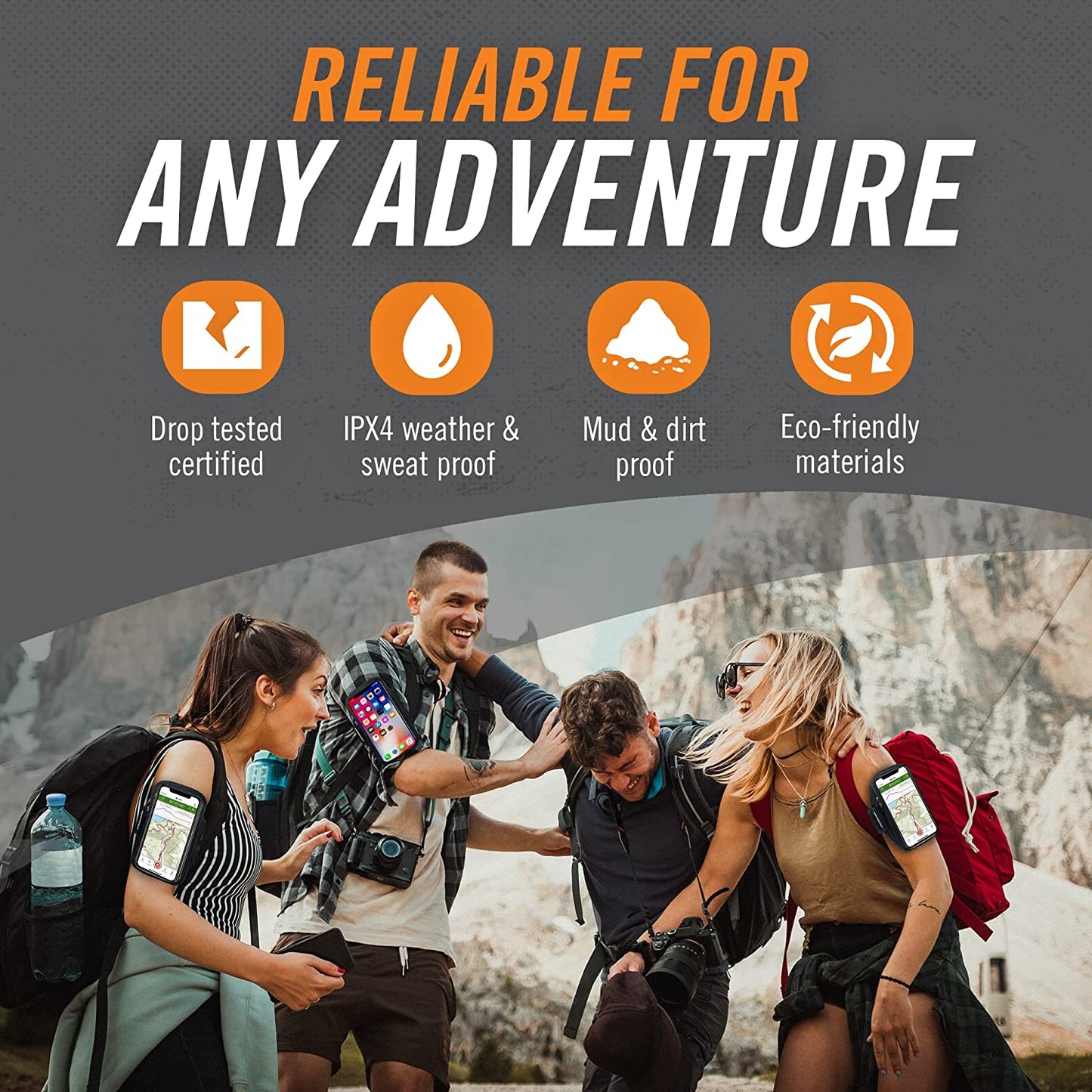 Armpocket X Arm Band, Cell Phone Holder for Walking, Running Phone Holder for Iphone 14, Iphone 11/12/13 Pro, Galaxy S20, Pixel 6A, & Devices without Cases up to 6 Inches, 10 to 15-Inch Black Strap  Armpocket   