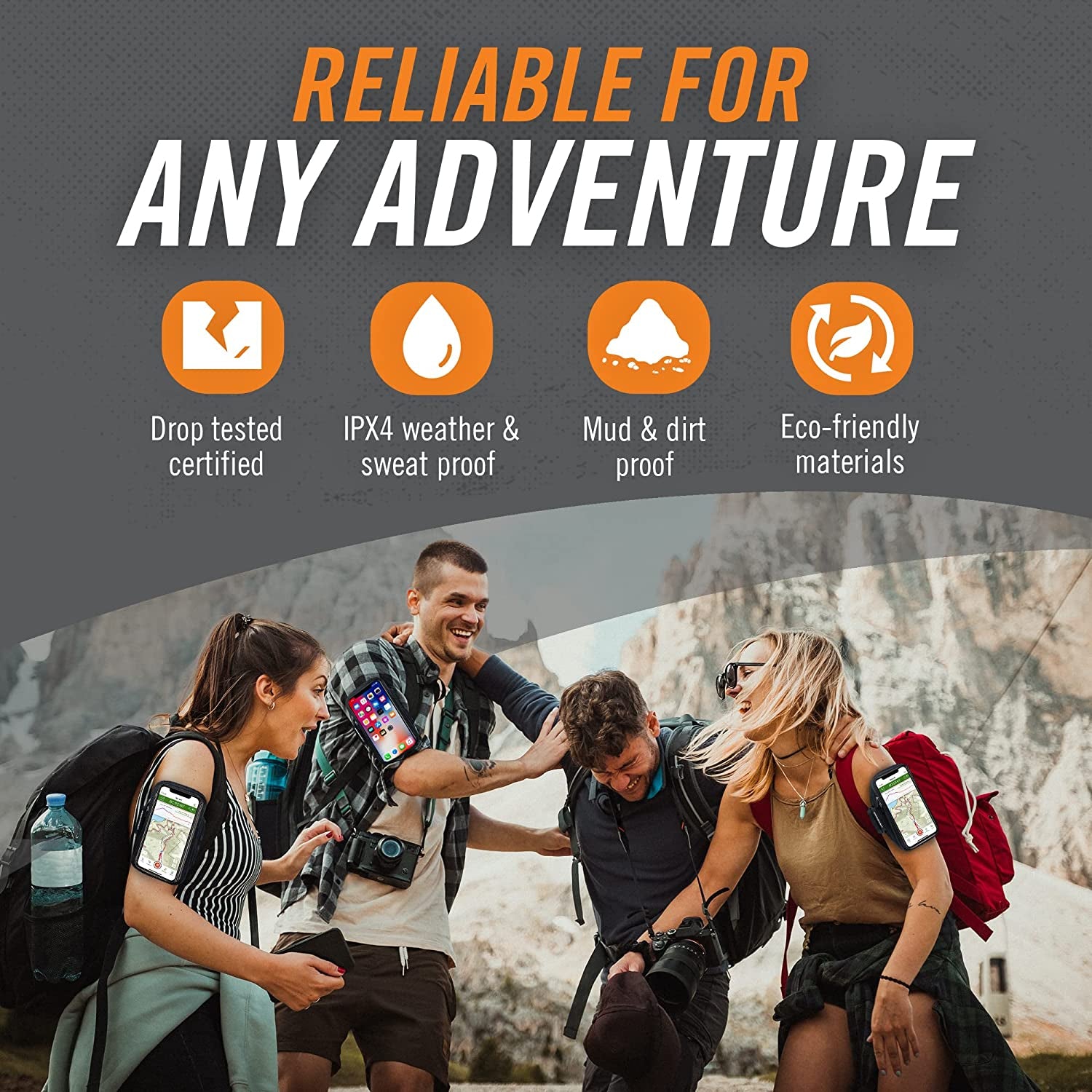 Armpocket X Arm Band, Cell Phone Holder for Walking, Running Phone Holder for Iphone 14, Iphone 11/12/13 Pro, Galaxy S20, Pixel 6A, & Devices without Cases up to 6 Inches, 10 to 15-Inch Black Strap  Armpocket   