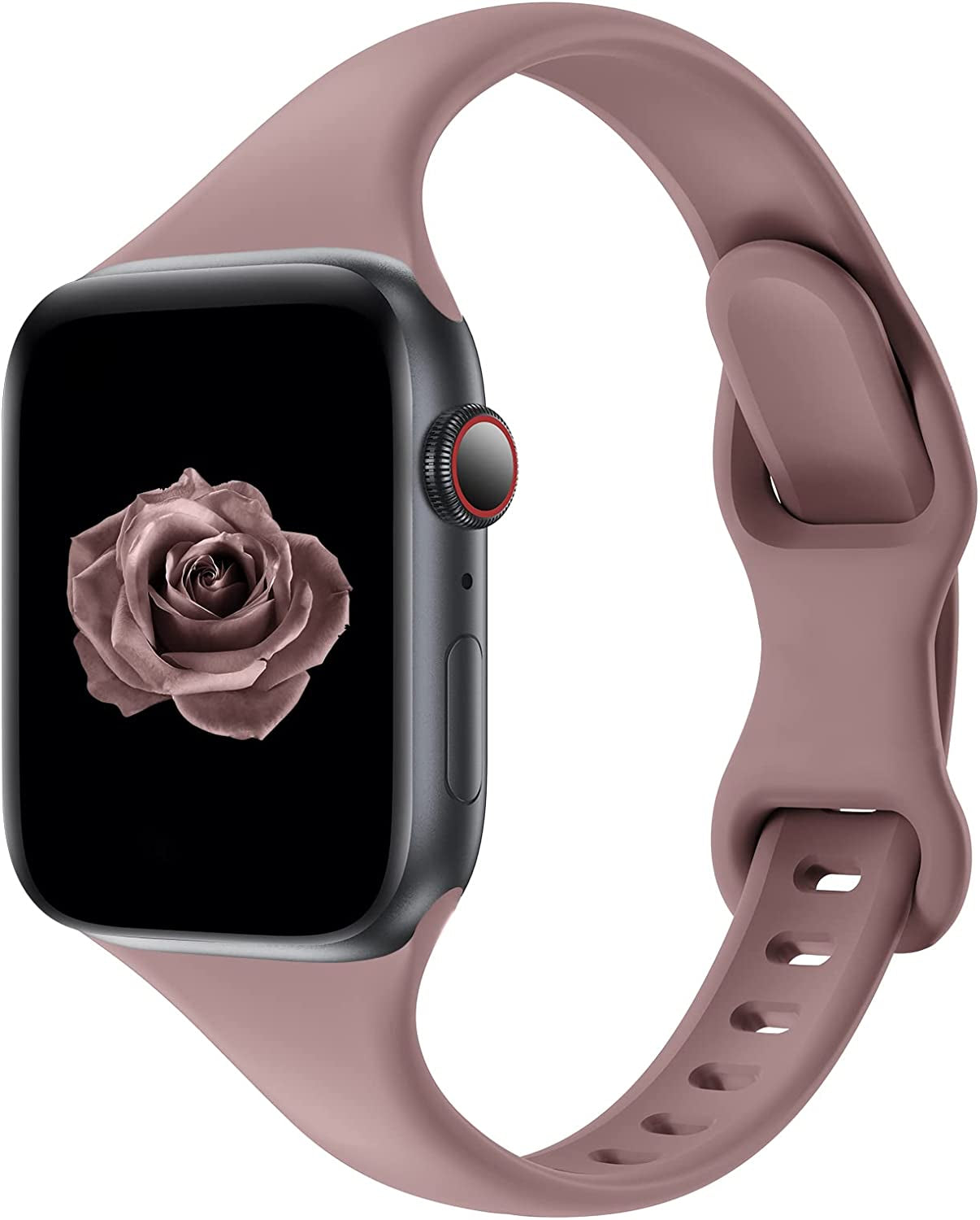 Acrbiutu Bands Compatible with Apple Watch 38Mm 40Mm 41Mm 42Mm 44Mm 45Mm 49Mm, Slim Thin Narrow Replacement Silicone Sport Strap Wristbands for Iwatch Series Ultra 8/7/6/5/4/3/2/1 SE Women Men  Acrbiutu A,Smoke Violet 38/40/41mm 