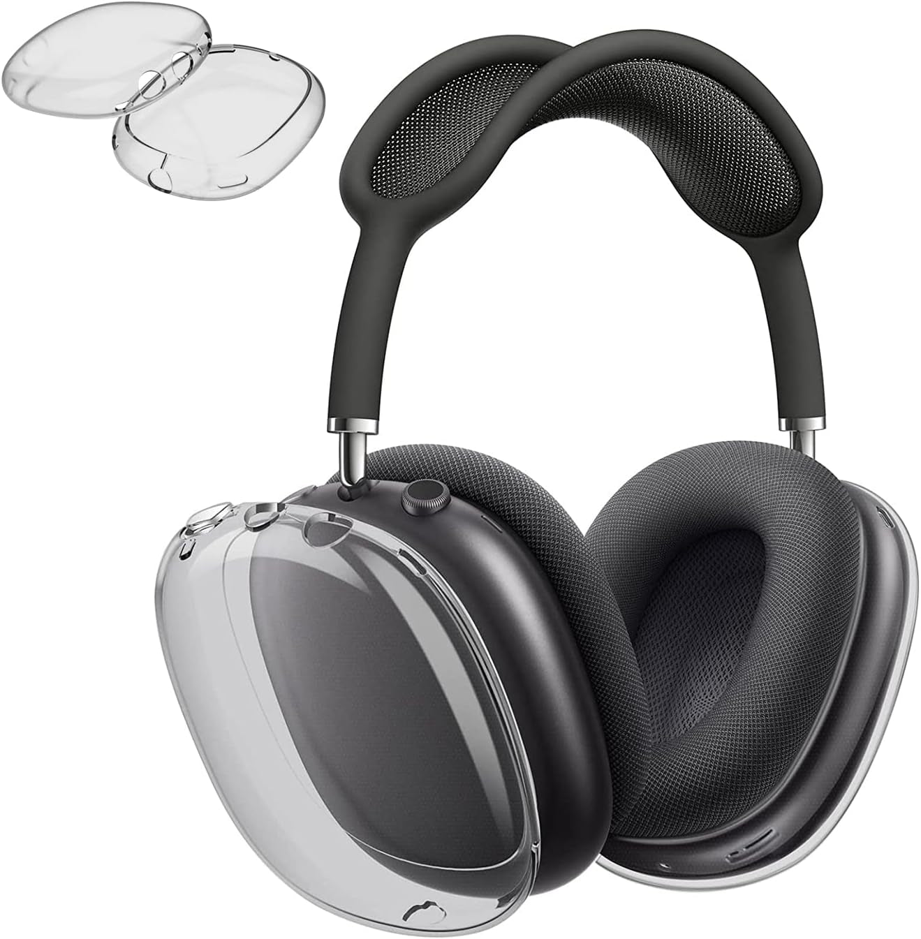 Aircawin for Airpods Max Case Clear Glitter,Soft TPU Clear Case for Airpods Max Case Cover,Shockproof Anti-Scratch Protective Case No-Yellowing Transparent Accessories for Airpod Max Headphone-Glitter  Aircawin Clear Black  