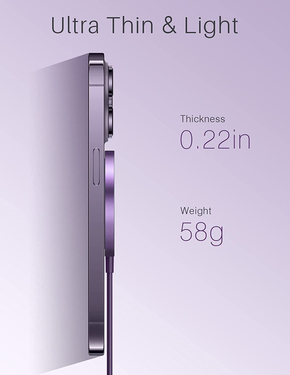 Compatible with Magsafe Charger for Iphone 14 - Mag Safe Magnetic Wireless Charger Pad for Iphone 14/14 Pro/14 Plus/14 Pro Max/13/13 Pro/13 Pro Max/13 Mini/12,[1 X USB C to USB Adapter][No AC Adapter]  YLLZI   