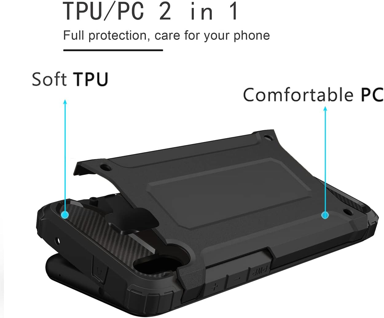 DFTCVBN Phone Case for Redmi 7A Case, MZB7995IN Case with HD Screen Protector, Dual Layer Protective Slim Hybrid Cell Phone Cover Shockproof Cases for Xiaomi Redmi 7A Black  DFTCVBN   