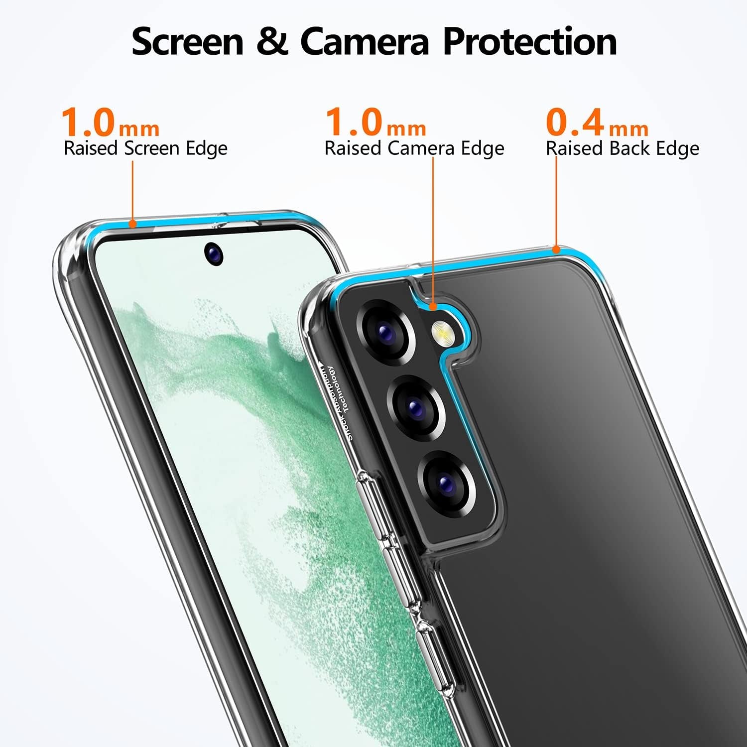 Rayboen for Samsung Galaxy S22 plus Case/Galaxy S22+ Case, Diamond Clear Designed,[Military Drop Protection] Hybird Shockproof Bumper Transparent Phone Case for S22 plus 5G 6.6 Inch  Rayboen   