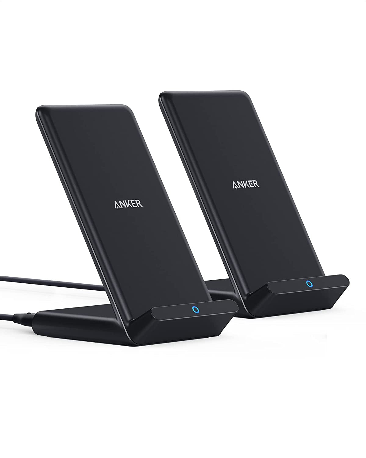 Anker 2 Pack 313 Wireless Charger (Stand), Qi-Certified for Iphone 14/14 Pro/14 Pro Max/13/13 Pro Max, 10W Fast-Charging Galaxy S20, S10 (No AC Adapter)  Anker   