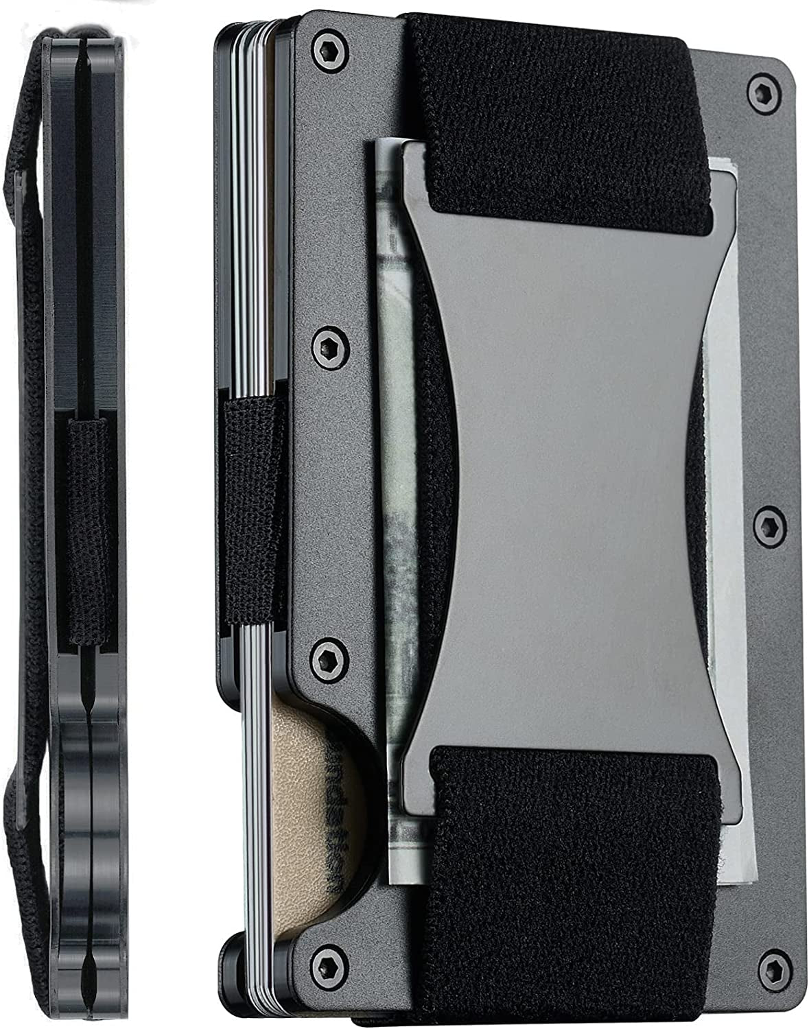 Medrega Money Clip Wallet, Metal Wallet, Minimalist Slim Wallet for Men, Credit Card Holder, Compact Edc Wallet Gift for Men  Medrega   