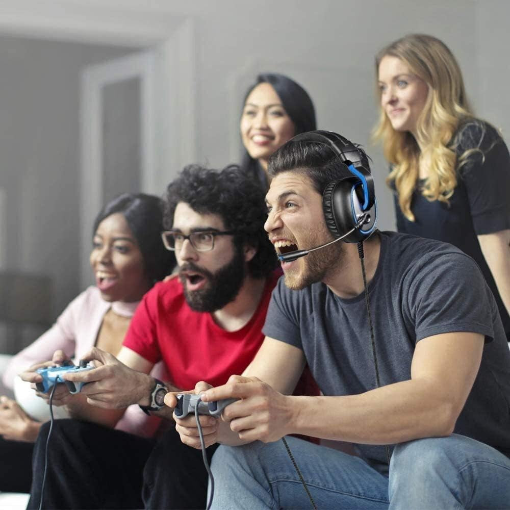 YHLZ Gaming Headset, Gaming Headset 3.5Mm Stereo Over-Ear Headphone with Adjustable Microphone Volume Control Noise Canceling for PC Laptop Smart Phone  Rivia   