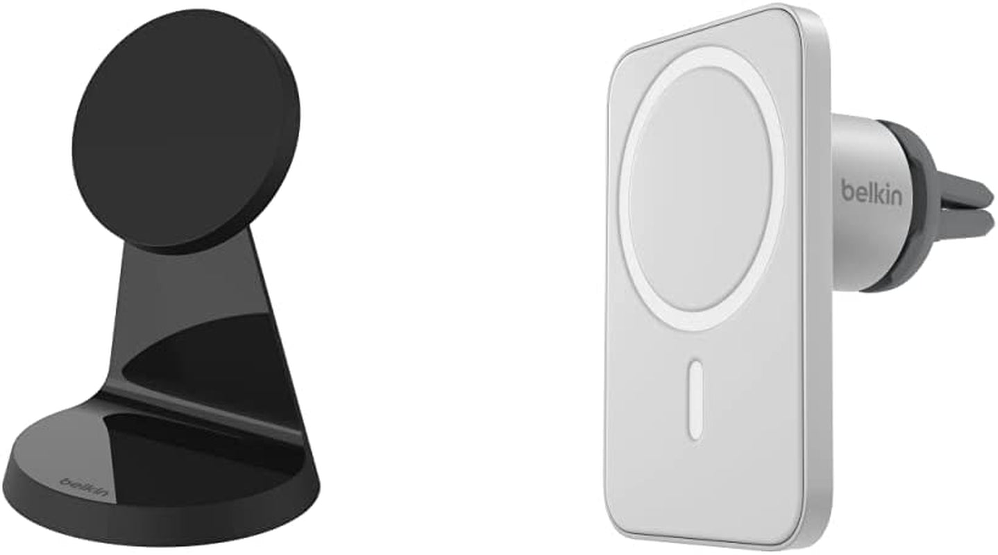 Belkin Magnetic Wireless Charger Stand - Magsafe Charger Compatible - Magnetic Iphone Charger - Wireless Charger - Works W/ Apple Iphone 14, Iphone 13 & Iphone 12 - Power Supply Not Included - Black  Belkin Black Power Supply Included Wireless Charger + Phone Holder