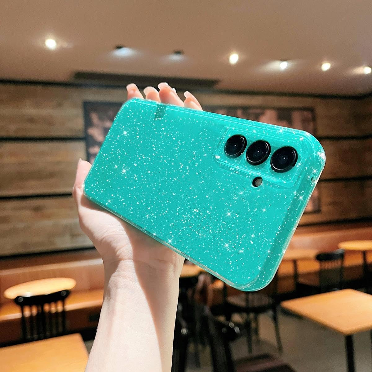 MINSCOSE Compatible with Samsung Galaxy S21 plus 5G Case,Cute Bling Glitter Thin Slim Shockproof TPU Sparkly Cover for Women Girl for Galaxy S21 plus 6.7 Inch-Mint Green  MINSCOSE   