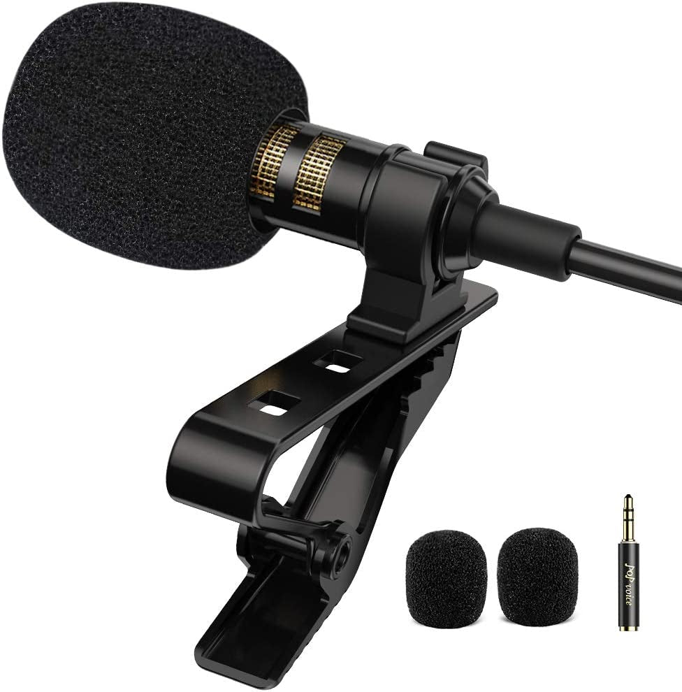 Pop Voice Professional Lavalier Lapel Microphone Omnidirectional Condenser Mic for Iphone Android Smartphone,Recording Mic for Youtube,Interview,Video  PoP voice   