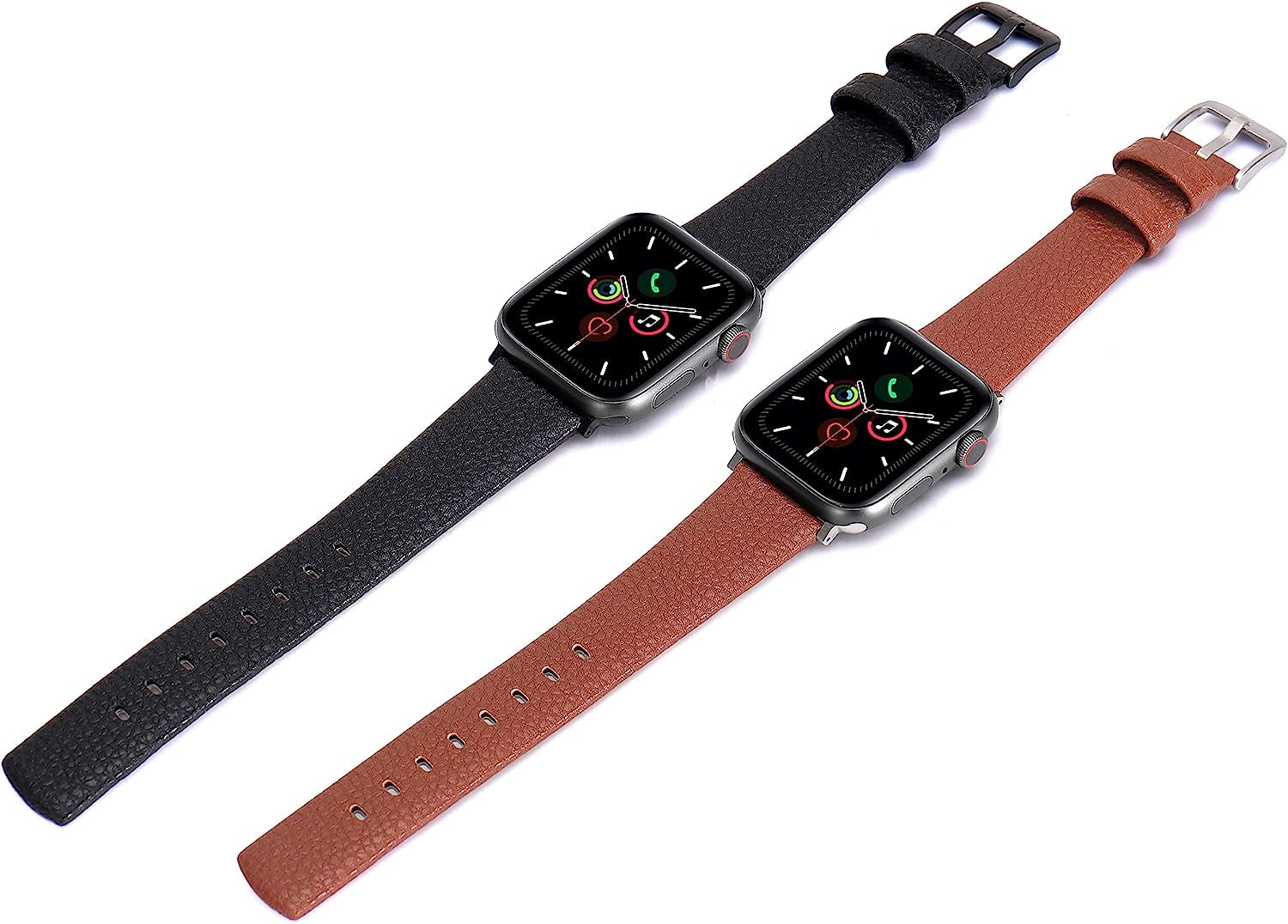 Heyon Leather Band Compatible with Apple Watch 42Mm 44Mm Men,None-Sewing Fashion Design Leather Iwatch Band for Series 6 5 4 3 2  Heyon   