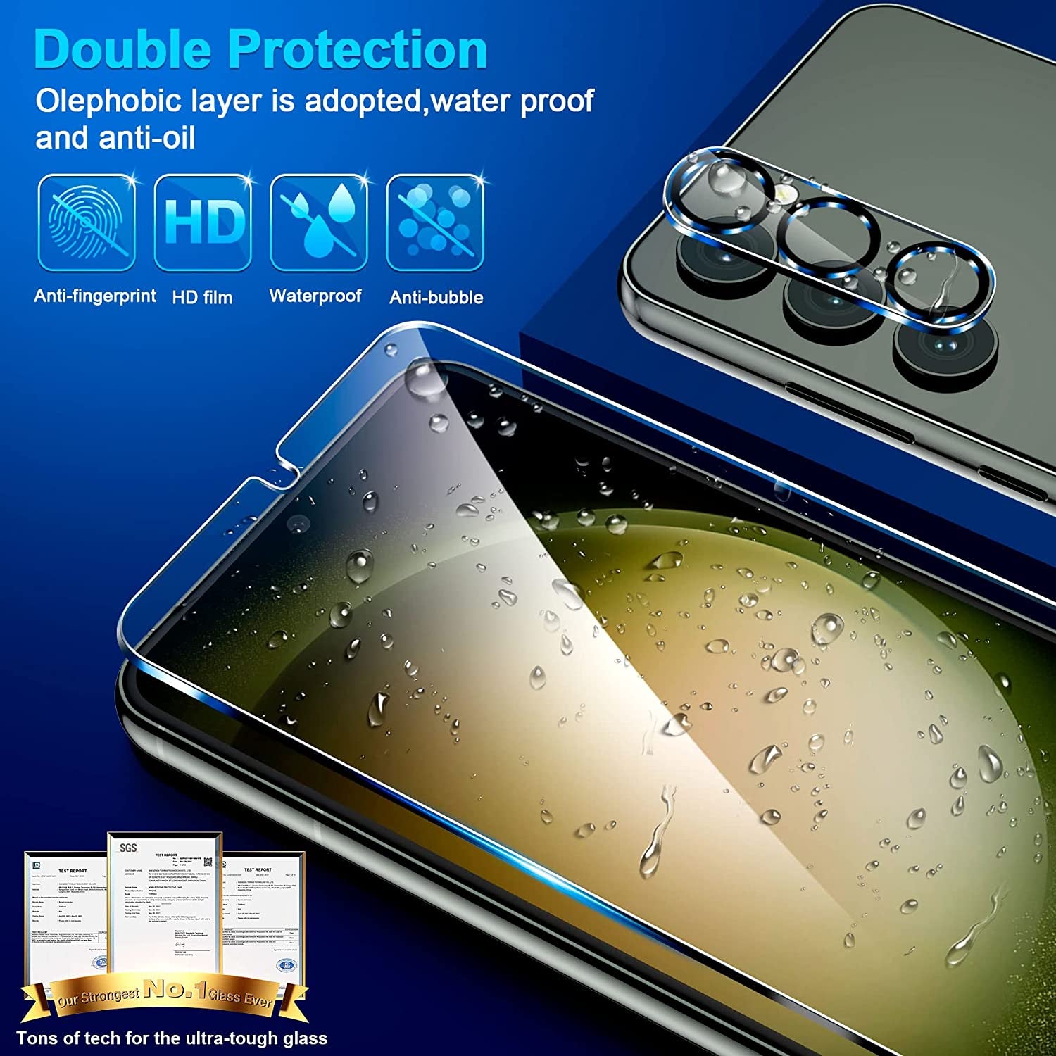 [3+3 Pack] for Samsung Galaxy S23 Screen Protector, 9H Tempered Glass, Ultrasonic Fingerprint Compatible, HD Clear Case Friendly for Samsung S23 Glass Screen Protector 5G  Samcorn   