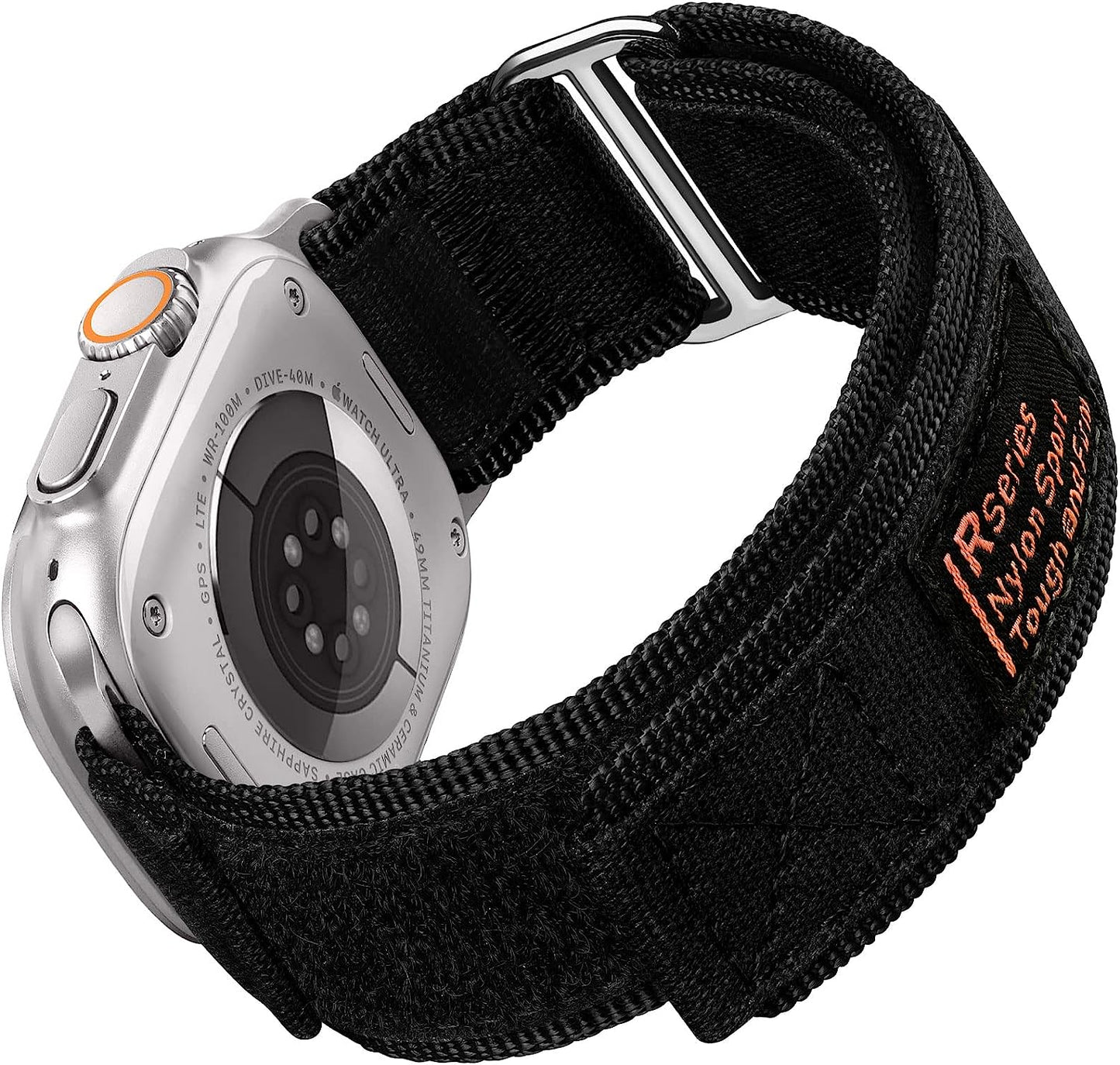 Daqin Rugged Nylon Tactical Band Compatible with Apple Watch Band 49Mm 44Mm 45Mm 42Mm for Men, Adjustable Woven Durable Sport Wristband for Apple Watch Ultra Band Iwatch Series 8 7 6 5 4 3 2 1 SE  Xuchangjiansenshangmaoyouxiangongsi Black 49mm/45mm/44mm/42mm XL 