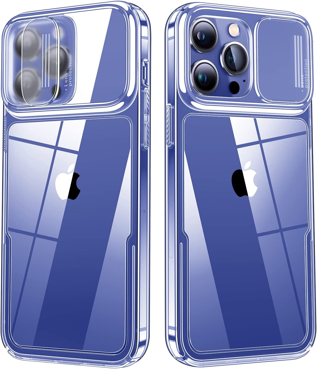 Simtect Designed for Iphone 14 Pro Case with Sliding Camera Cover, Shockproof & Military-Grade Protective Silicone Phone Case for Iphone 14 Pro 6.1 Inch - Clear  Simtect   