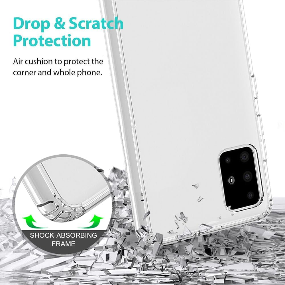 Niopiee for Samsung Galaxy A51 4G Case Crystal Clear Slim Hard Case Hybrid Shockproof Bumper with Tempered Glass Screen Protector Full Body Anti-Yellow Anti-Scratch Phone Protective Cover  NIOPIEE   