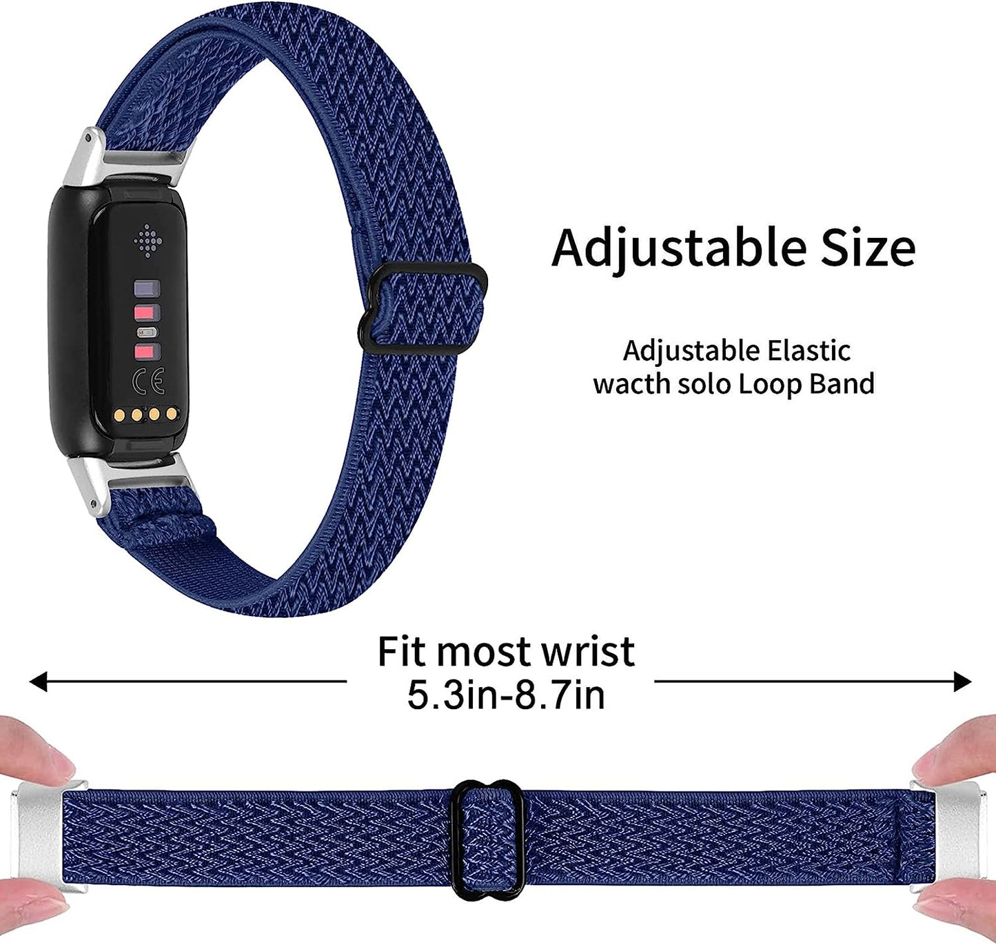 3 Pack Nylon Bands Compatible with Fitbit Luxe, Elastic Watch Band Soft Replacement Wristband for Women,Slim Stretchy Band Bracelet Strap Accessories for Luxe Fitness and Wellness Tracker  IMPAWFAN   