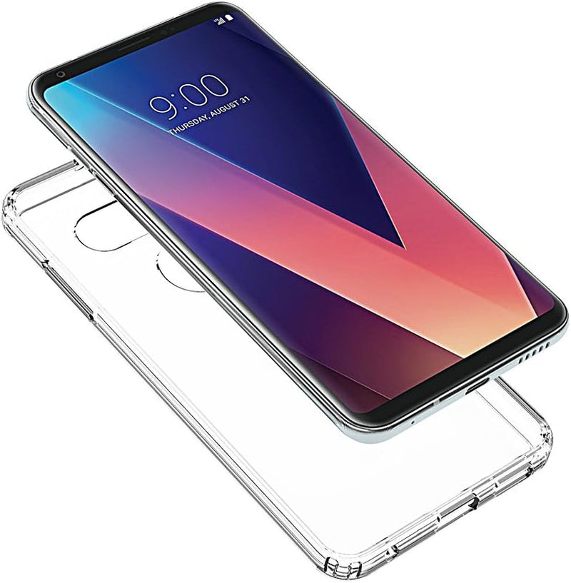 Rosebono for LG V30 Case, Slim Shockproof Hard PC+TPU Bumper Protective Armor Defender Cover for LG V30 (Pink Bumper)  Rosebono   