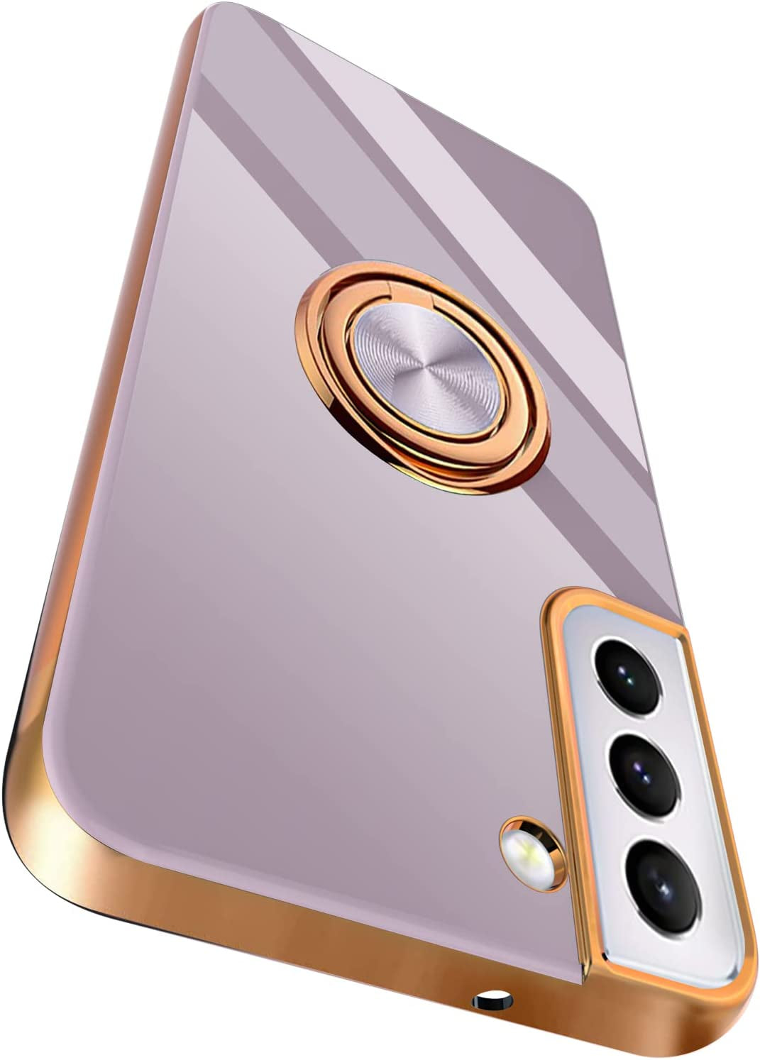 Tnarru Compatible for Samsung Galaxy S22 plus Case with Ring Holder Kickstand [With Magnetic] Soft TPU Shockproof Electroplated Protective Phone Case for Galaxy S22+ 5G Black  Tnarru Purple Galaxy S22 Plus 