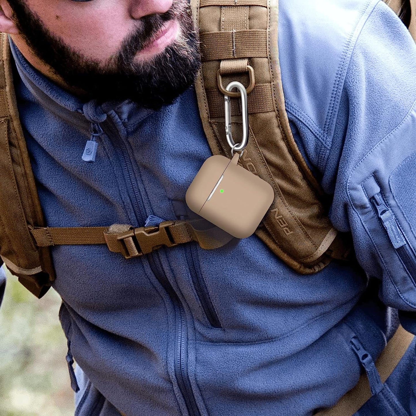 MOLOPPO Case Cover Compatible with Airpods, Soft Silicone Protective Cover with Keychain for Women Men Compatible with Apple Airpods 2Nd 1St Generation Charging Case, Front LED Visible- Milk Tea  MOLOVA   