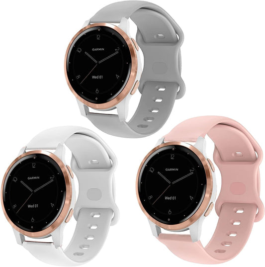 Krudary Bands Compatible with Garmin Vivoactive 4S / Vivomove 3S/ Venu 2S Soft Silicone Fadeless Pattern Printed Floral 18MM Replacement Wristband for Garmin Forerunner 255S/255S Music  Krudary   