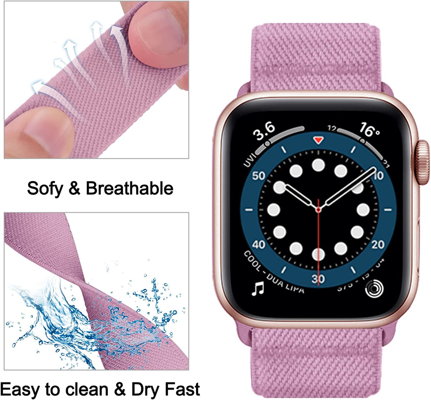 HILIMINY 10 Pack Stretchy Solo Loop Bands Compatible with Apple Watch 38Mm 40Mm 41Mm 42Mm 44Mm 45Mm 49Mm Men Women, Braided Elastic Nylon Sport No Buckles Straps for Iwatch Ultra SE Series 8 7 6 5 4 3 2 1  HILIMNY   