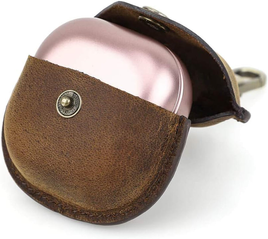 Genuine Leather Case for Galaxy Buds Live,Hiram Crazy Horse Leather Portable Travel Case for Galaxy Buds Live,Headphone Cases for Galaxy Buds Live Charging Case(Blue)  Hiram Coffee  