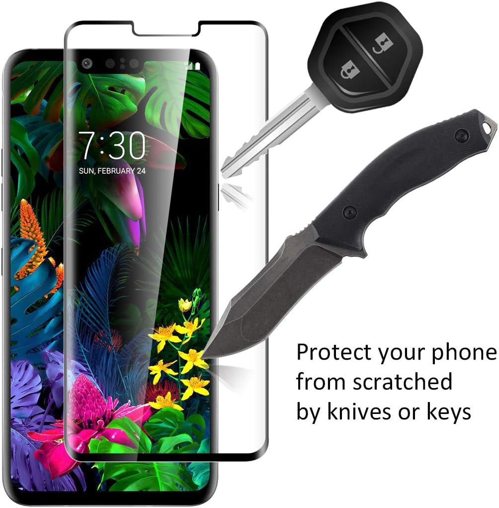 Orzero (2 Pack) Tempered Glass Screen Protector Compatible for LG G8 Thinq, (3D Curved Edge) 9 Hardness HD Anti-Scratch (Case Friendly)(Smaller Version) (Lifetime Replacement)  Orzero   