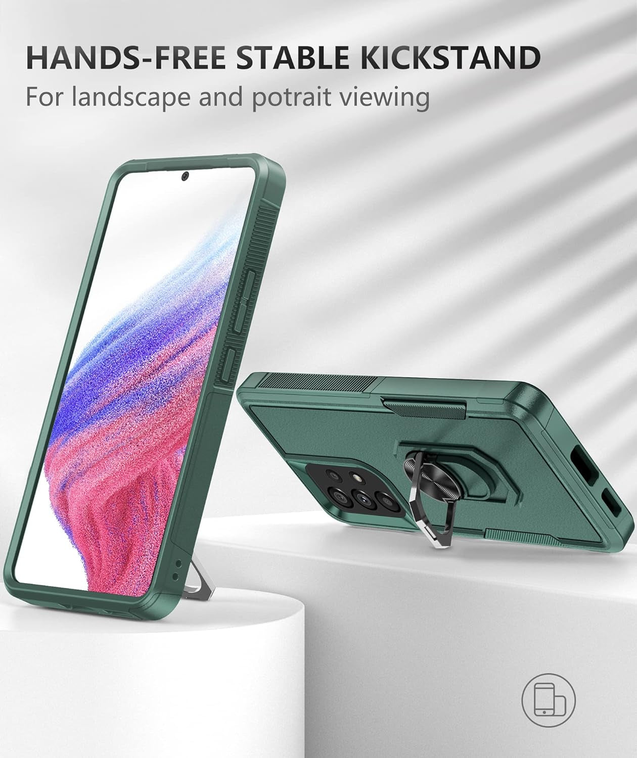 Soios for Samsung Galaxy A53 5G Case: Military Grade Drop Proof Protection Cover with Kickstand | Matte Textured Rugged Shockproof TPU | Protective Cell Phone Case for Galaxy A53 5G Phone  SOiOS   