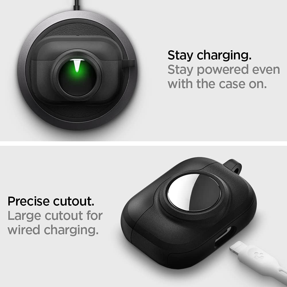 Spigen Tag Armor Duo Designed for Airpods Pro Case and Airtag Case Cover with Keychain [Dual Layer Solid Protection] - Matte Black  Spigen   