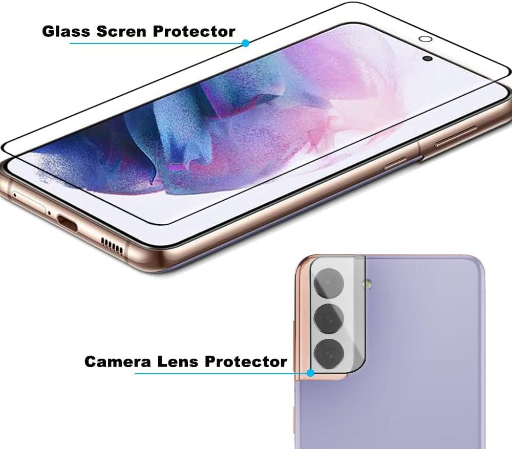 Iander 3 Pack Glass Screen Protector for Galaxy S21, 3 Pack Camera Lens Protector with Easy Installation Tray, Supports Fingerprint Sensor, HD Retina Clarity, Case Friendly  iAnder   