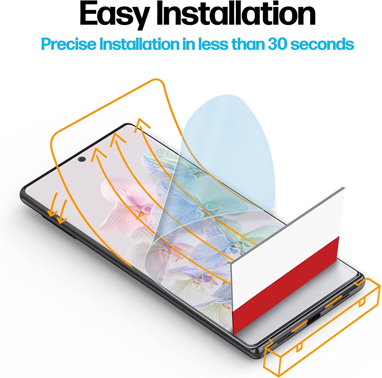 Power Theory for Google Pixel 6 PRO Screen Protector [2 Pack] [Not Glass] Case Friendly, Full Cover, Flexible Film anti Scratch  Power Theory   