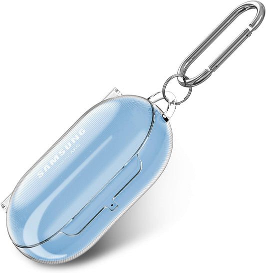 Fintie Case for Samsung Galaxy Buds plus (2020) / Samsung Galaxy Buds (2019), Protective Hard Cover Skin with Keychain Carabiner Support Wireless Charging (Crystal Clear)  FINTIE   
