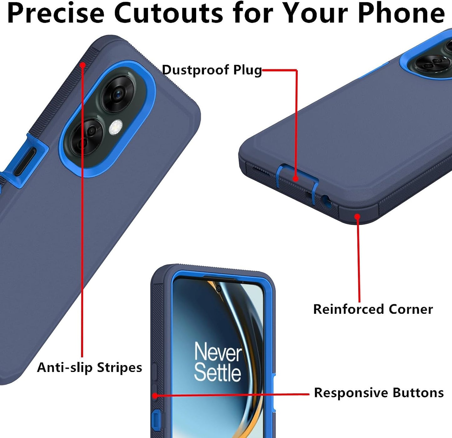 AZSXLG for Oneplus Nord N30 5G Case, Defender Case Heavy Duty Shockproof Dustproof 3 in 1 Rugged Protective Phone Cover for Oneplus Nord N30 (Blue)  AZSXLG   