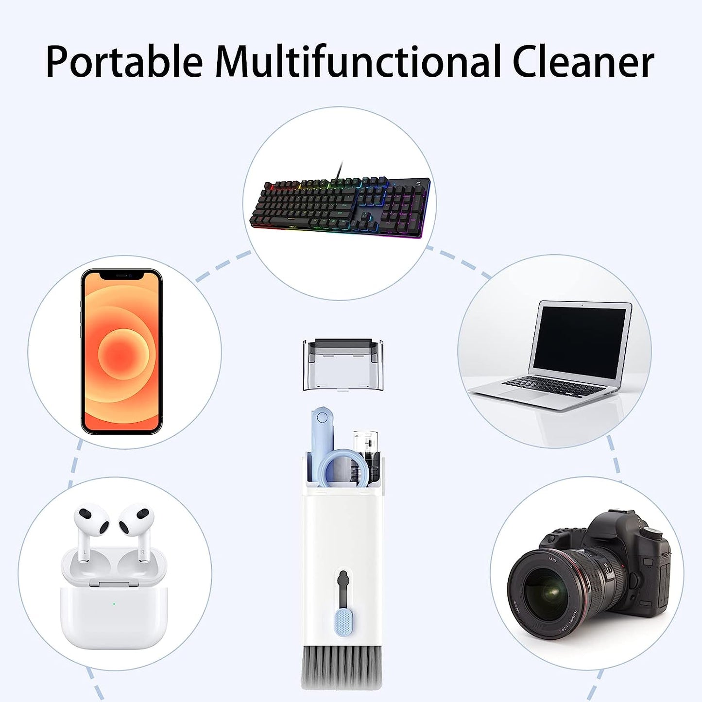 7 in 1 Electronic Cleaning Kit - Keyboard Cleaner, Keyboard Cleaning Kit, Laptop Cleaner with Brush, Laptop Cleaning Kit, Electronic Cleaner Kit for Airpods Pro/Laptop/Phone(Give Away a Flannel Cloth)  iKopink   